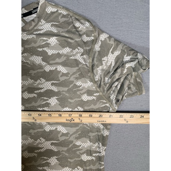 Carhartt Mens Medium Brown Camo Relaxed Fit LWD Short Sleeve Shirt Moisture Wick - Picture 6 of 6